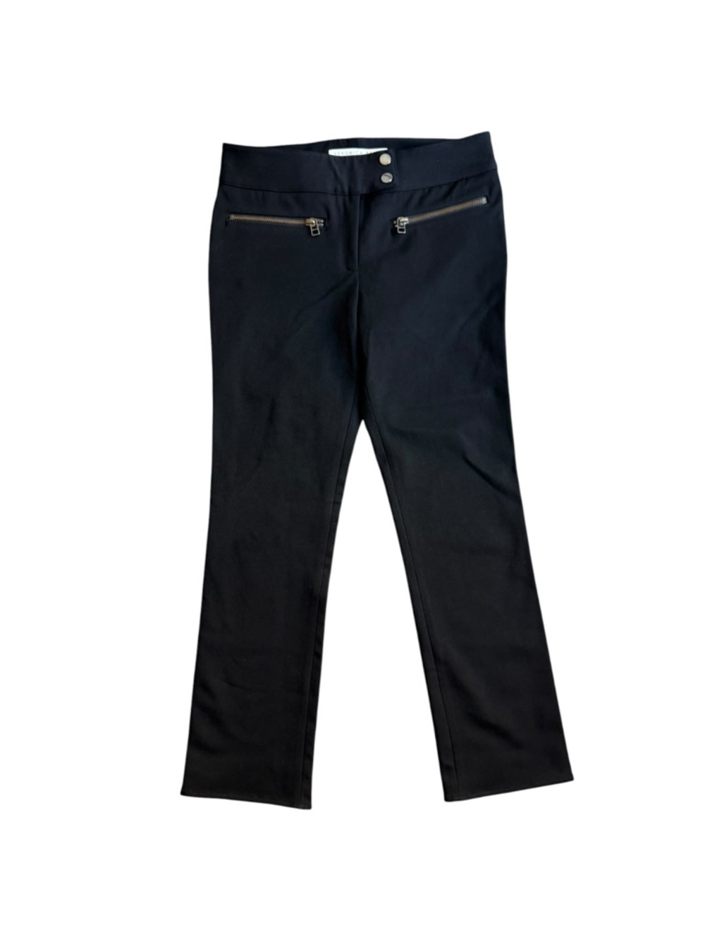 Veronica Beard Black Zippered Pocket Metro Cropped‎ Kick Flare Pants Size 2